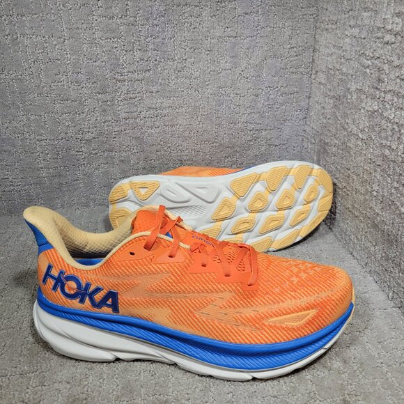 Hoka One One Clifton 9 Men's Size 13D Orange Impala Athletic Running Sneakers. - Picture 8 of 13